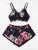 Lace Trim Floral Lingerie Set
