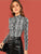Mock Neck Snakeskin Fitted T-shirt