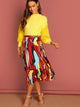 Graphic Print Pleated Skirt