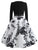 50s Ribbon Tie Floral Print Flared Dress