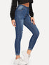 Ripped Rolled Hem Skinny Jeans