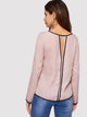 Keyhole Back Contrast Binding Top