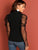 Mesh Puff Sleeve Mock Neck Top