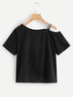 Letter Print Taped Tee