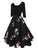 50s Floral Print Flare Combo Dress