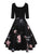 50s Floral Print Flare Combo Dress