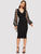 3D Applique Mesh Sleeve Scallop Edge Dress
