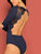 Lace Contrast Backless Skinny Bodysuit