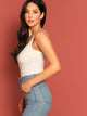 Rib Knit Thick Strap Top