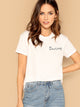 Letter Print Short Sleeve Top