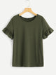Frill Sleeve Solid Tee