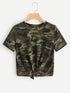 Knot Front Camo Tee