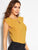 V-cut Neck Layer Cuff Keyhole Back Blouse