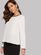 Keyhole Back Contrast Binding Top
