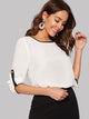 Keyhole Back Contrast Binding Top