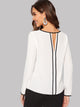 Keyhole Back Contrast Binding Top