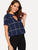 Choker Neck Keyhole Back Grid Top