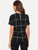 Choker Neck Keyhole Back Grid Top