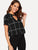 Choker Neck Keyhole Back Grid Top