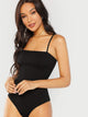 Ribbed Knit Solid Cami Bodysuits