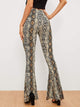 Snake Pattern Flare Leg Pants