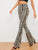 Snake Pattern Flare Leg Pants