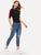 Letter Print Mock Neck Striped Sleeve Bodysuit