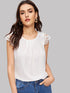 Contrast Lace Sleeve Blouse