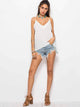 Contrast Lace Criss Cross Cami Top