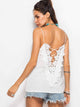 Contrast Lace Criss Cross Cami Top