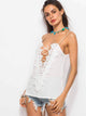 Contrast Lace Criss Cross Cami Top