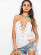 Contrast Lace Criss Cross Cami Top