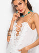 Contrast Lace Criss Cross Cami Top