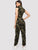 SHEIN Camouflage and Letter Print Zip Up Jumpsuit