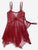 Contrast Lace Asymmetrical Sheer Slips With Thong