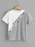 Color-block Sequin Panel Tee