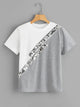 Color-block Sequin Panel Tee