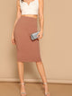 Elastic Waist Pencil Skirt