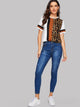 Cut-and-Sew Leopard Panel Top