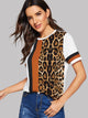Cut-and-Sew Leopard Panel Top