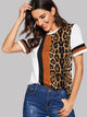 Cut-and-Sew Leopard Panel Top