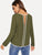 Keyhole Back Contrast Binding Top