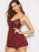 Contrast Lace Slips With Thong