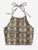 Snakeskin Print Crop Halter Top