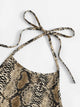 Snakeskin Print Crop Halter Top