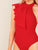 Ruffle Trim Halter Bodysuit