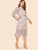 Tie Neck Ruffle Hem Floral Dress