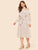 90s Flounce Cutout Shoulder Dot Print Belted Dress