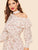 90s Flounce Cutout Shoulder Dot Print Belted Dress
