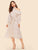 90s Flounce Cutout Shoulder Dot Print Belted Dress